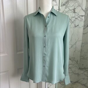 Vince Silk and Spandex Light Green Button-Up Blouse XS/TP